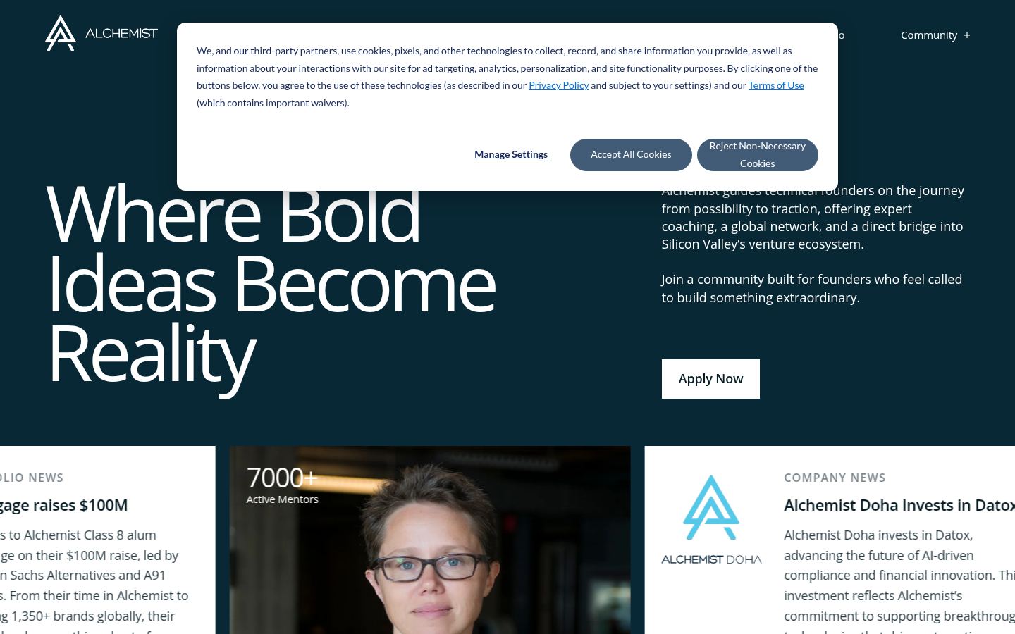 Alchemist Accelerator · HOMEPAGE_SCREENSHOT