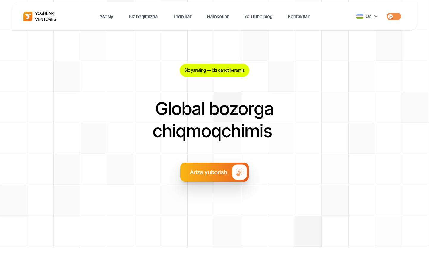 Yoshlar Ventures · HOMEPAGE_SCREENSHOT