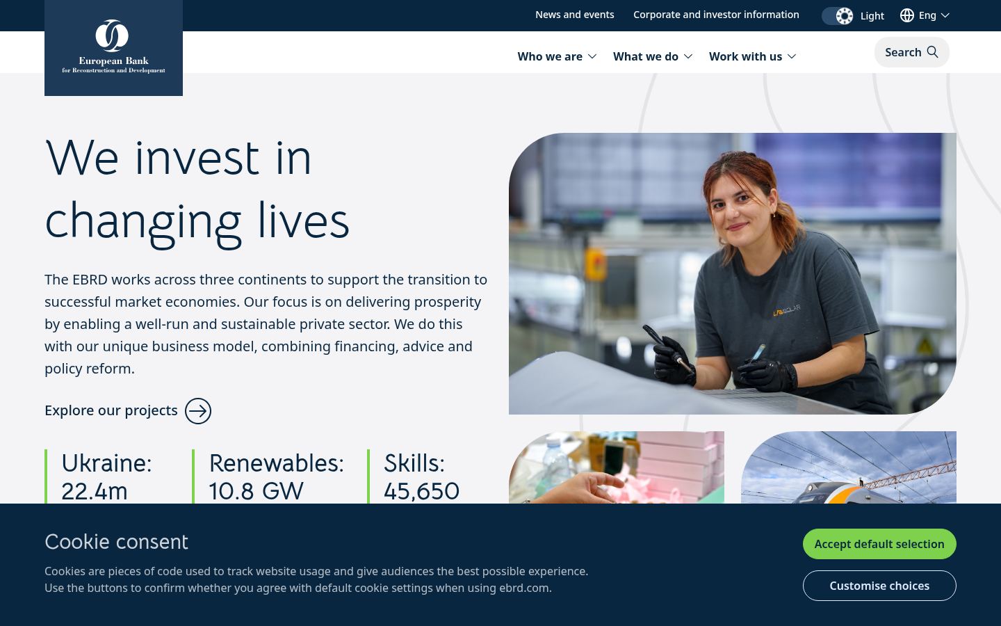 European Bank for Reconstruction and Development · HOMEPAGE_SCREENSHOT