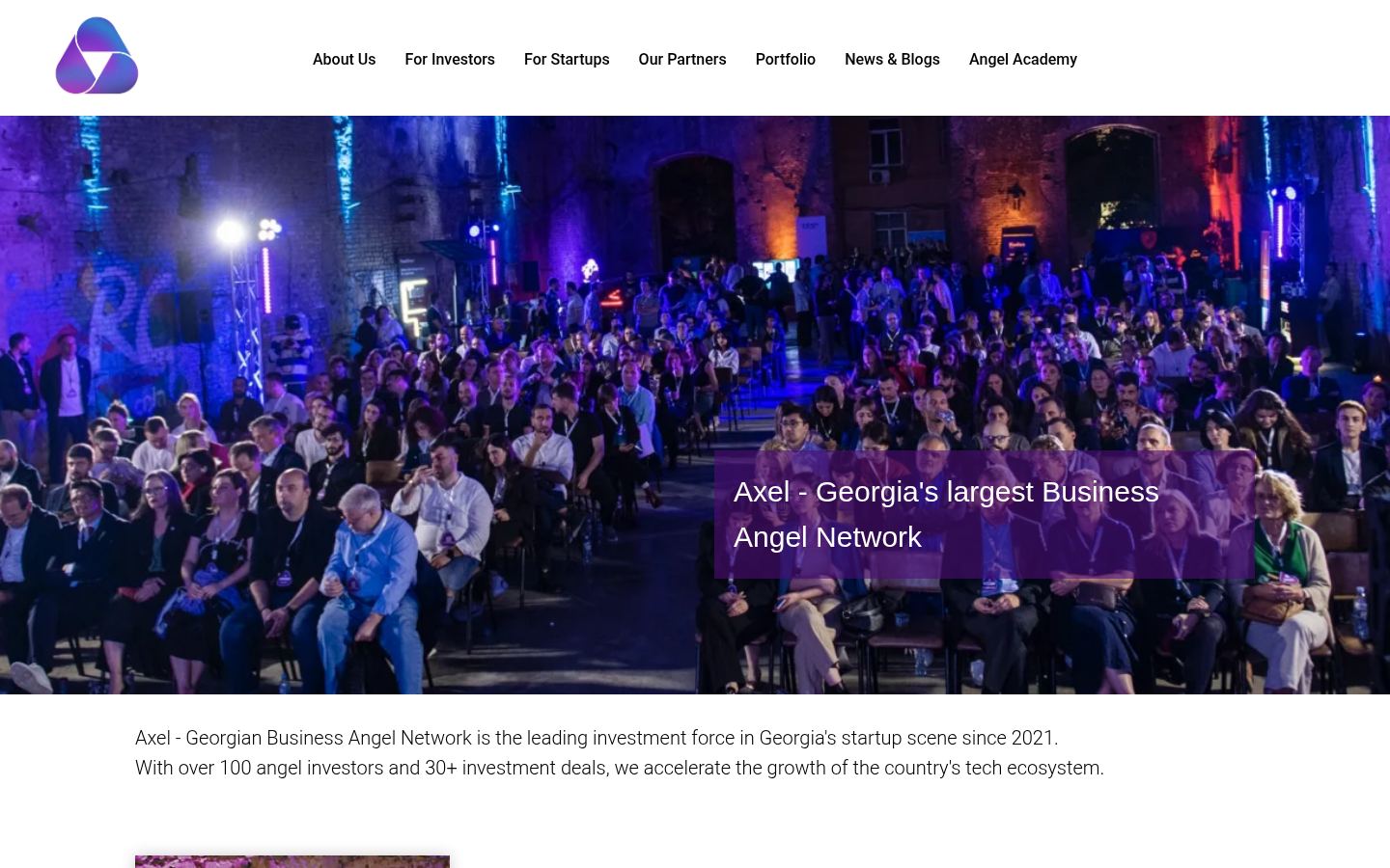 AXEL Angel Investment Network · HOMEPAGE_SCREENSHOT